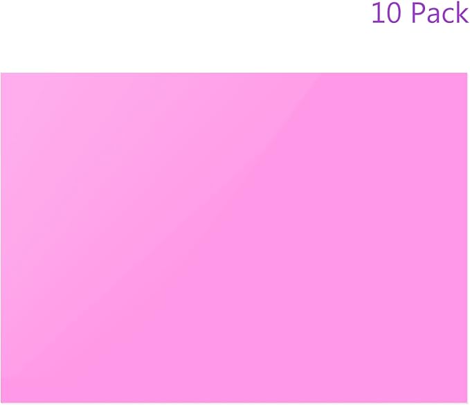 DMiotech 10Pcs Correction Gel Light Filter Overlay Transparent Plastic PVC Sheets Pink for Photo,Film,Video
