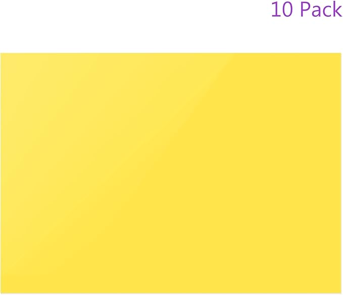 DMiotech 10Pcs Correction Gel Light Filter Overlay Transparent Plastic PVC Sheets Yellow for Photo,Film,Video