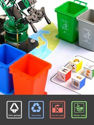 Yahboom Robotic Arm Kit with Raspberry Pi5 16GB RAM Python AI Electronic DIY Robot Building with Camera for Adults OpenCV (RPI-DOFBOT-Pi 5-16GB)