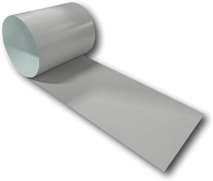 Eagle 1: 24 Gauge KYNAR 500 Sheet Metal Flashing Rolls-10 FT Long-Heavy Duty Pre-Finished Rolls-Commercial Grade-Roofing Flashing, Fascia Cover, Coping Cap-Multiple Sizes (12" x 10 FT, Ash Gray)
