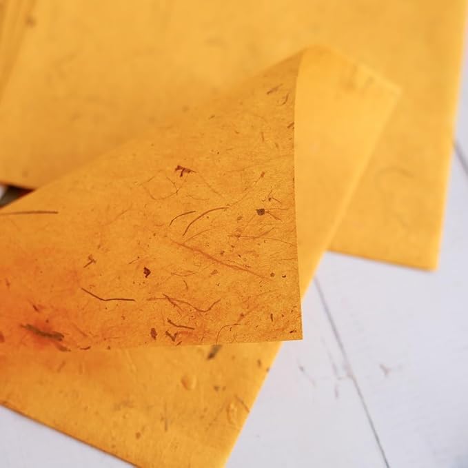 Natural Fiber Mulberry Tree,Banan Bark 6 x 6 Inches Square Origami Paper Arts Folding Craft, Decoration Paper,Writing Painting Square Folding Paper for DIY Crafts, 50 Sheets (Brown Tone, 6"x6")