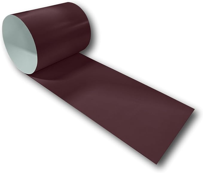 Eagle 1-24 Gauge KYNAR 500 Sheet Metal Flashing Rolls-10 FT Long-Heavy Duty-Commercial Grade-Roofing Flashing, Fascia Cover, Coping Cap-Multiple Sizes (6" x 10 FT, Burgundy)