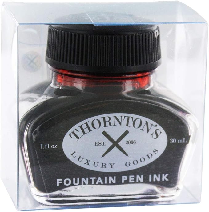 Thornton's Luxury Goods Premium Fountain Pen Ink Bottle 30ml - Oxblood | Smooth Effortless Flawless Writing | Suitable for All Brand and Calligraphy Pens | Office Supplies | International Standard
