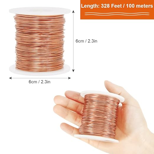 Tenn Well 20 Gauge Jewelry Wire, 328 Feet 0.8mm Bendable Aluminum Craft Wire for Jewelry Making, Beading, Sculpting and Bonsai Training (Copper)