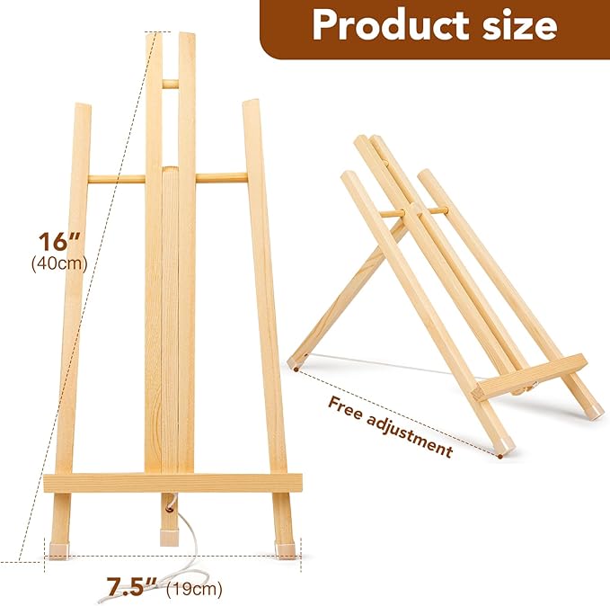 3 Pack 15 Inch Wood Easels, Easel Stand for Painting Canvases, Art, and Crafts, Tripod, Painting Party Easel, Kids Student Tabletop Easels for Painting, Portable Canvas Photo Picture Sign Holder