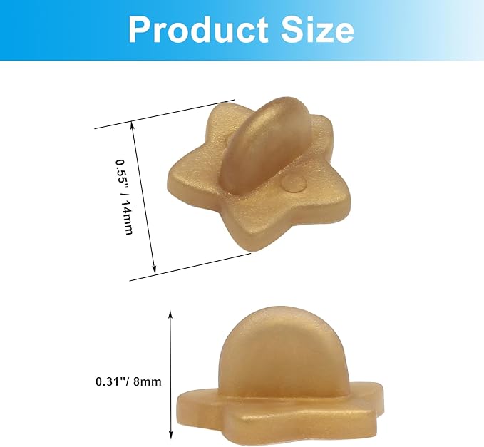 100 Pack Star Shape Rubber Pin Backs, Lapel Pin Backing Locking Pin Keepers, Brooch Holder for Uniform Badge Hat Tie(Gold)