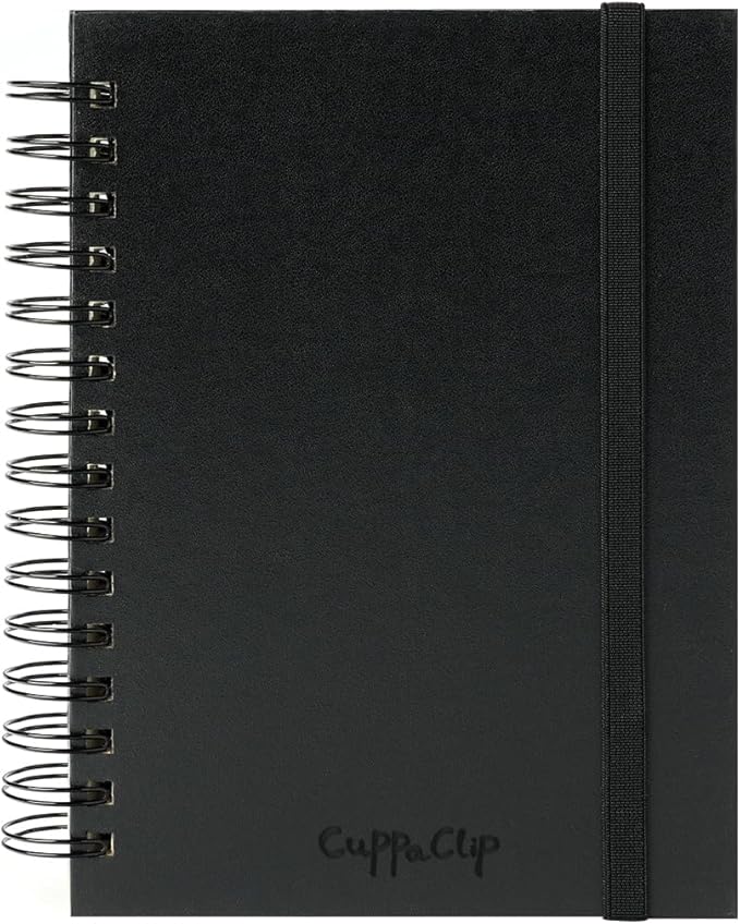 CuppaClip Sketch Book Hardcover Drawing Pad 300GSM Acid-Free Paper Spiral Bound Sketchbook 50 Sheets/100 Pages Art Supplies (Spiral Binding, 5.9x8.3in)
