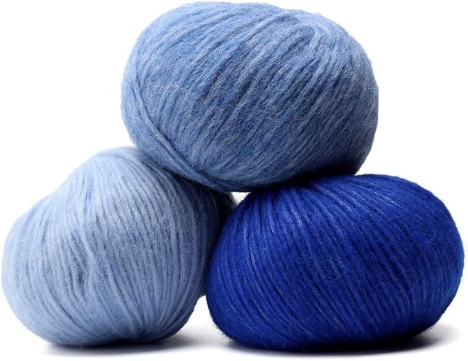 Pullu - Baby Alpaca Merino Wool Yarn Set of 3 Skeins (150 Grams) Worsted Weight - Sourced Directly from Peru - Heavenly Soft and Perfect for Knitting and Crocheting (Black)