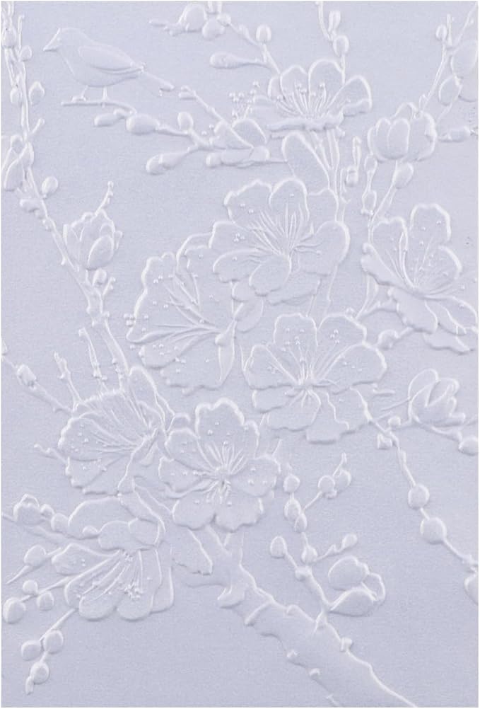 BAOFALI 3D Cherry Plum Blossom Embossing Folders for Card Making,Plastic Texture Fades Embossing Template Paper Card Embossing Stencil for DIY Scrapbooking Photo Album Card Paper Craft Decoration