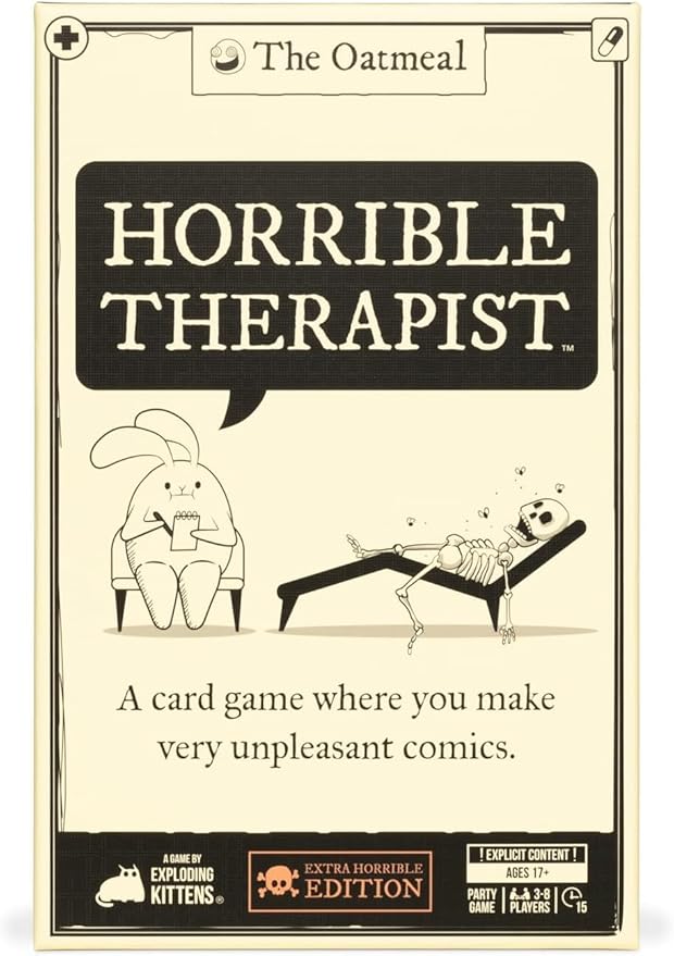 Horrible Therapist: Extra Horrible Edition by Exploding Kittens - A Card Game for 3-8 Players, Ages 17+ - Adult Party Game for Family Night