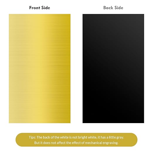Laser Engraving Blank ABS Double Color Plastic Sheet, 11.8x6.49x0.05 inch Materials Double Color Plastic Sheet for Interior Signs, Badges, DIY Carving Pack of 12(Gold)