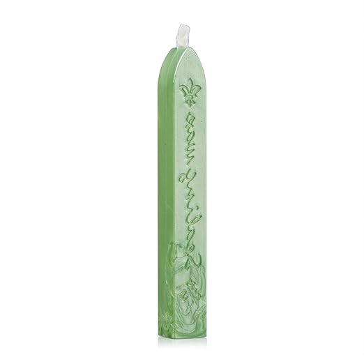 Mceal Sealing Wax Stick with Wick Flower De Luce of France Retro 10 Pieces Pack (Sage Green)