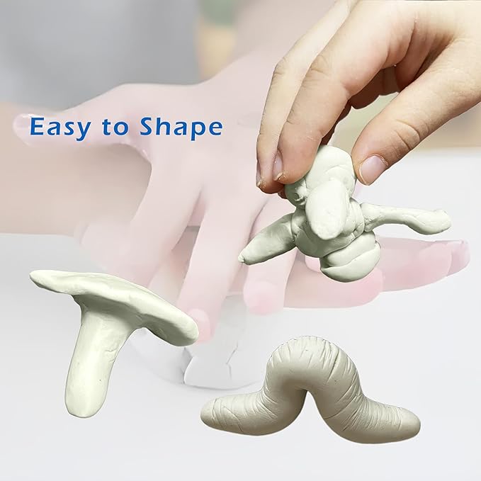 ReArt Non-Drying Oil-Based Plasticine Modeling Clay 2.6 Pounds, Non Hardening Reusable Clay, Non Toxic No Bake Professional Oil Base Sculpting Clay (White)