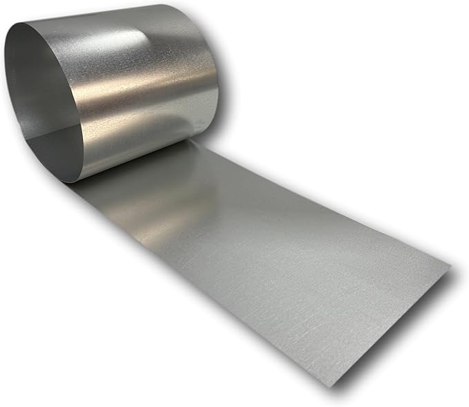 Eagle 1-24 Gauge KYNAR 500 Sheet Metal Flashing Rolls-10 FT Long-Heavy Duty-Commercial Grade-Roofing Flashing, Fascia Cover, Coping Cap-Multiple Sizes (18" x 10 FT, Galvanized)