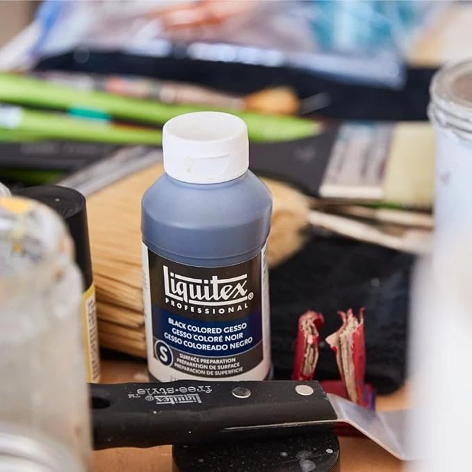 Liquitex Professional Gesso Surface Prep Medium, 237ml (8-oz), Black