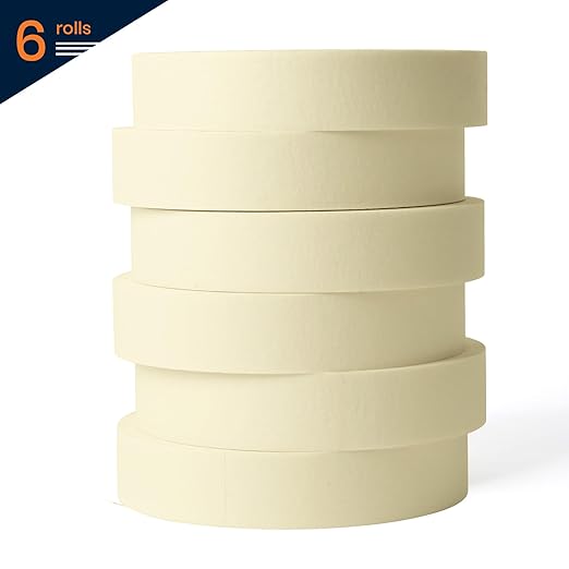 TAPEBEAR General Purpose Masking Tape 0.94 Inches x 60 Yards, Beige White Painters Tape for Painting, Labeling, DIY Arts Crafts, Home Office School Projects, 6 Rolls