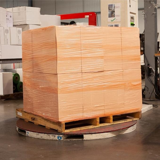 PSBM Orange Stretch Wrap, 15 Inch x 1476 Feet, 4 Pack, Tinted Pre-Stretched Shrink Wrap Film for Moving, Packaging, Pallet Wrapping