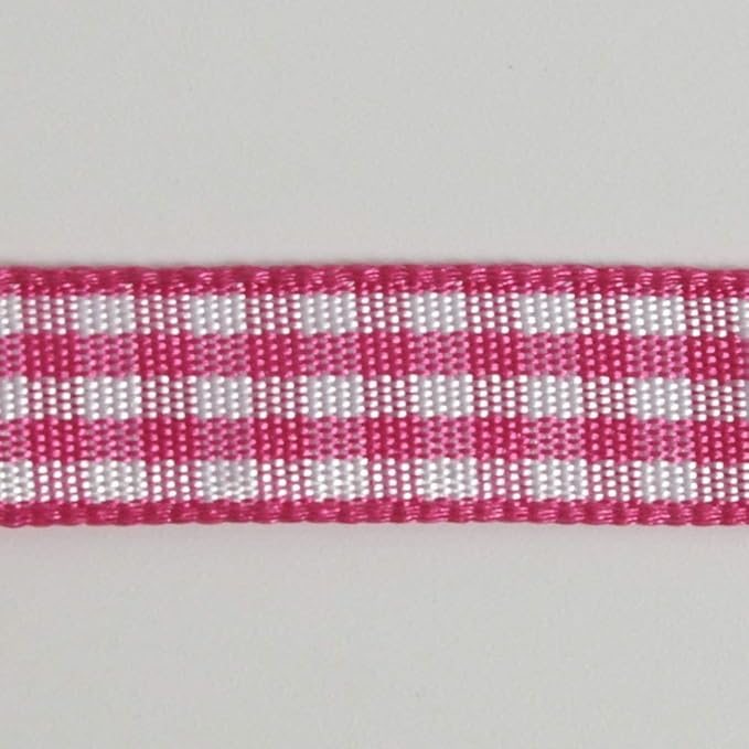Pink and White Gingham Ribbon Hot Pink Gingham Ribbon 25 Yards Each Roll 100% Polyester (3/8", Hot.Pink)