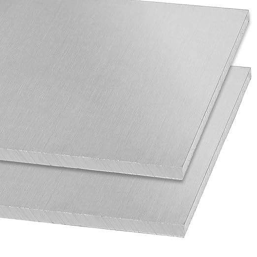 2 Pack 5052 H32 Aluminum Sheet Metal 8” x 4”x 1/16”(0.06") Flat Plain Thin Aluminum Plate Covered with Protective Film, Rectangle Aluminum Metal Plate for Crafting lndustry, 1.5mm