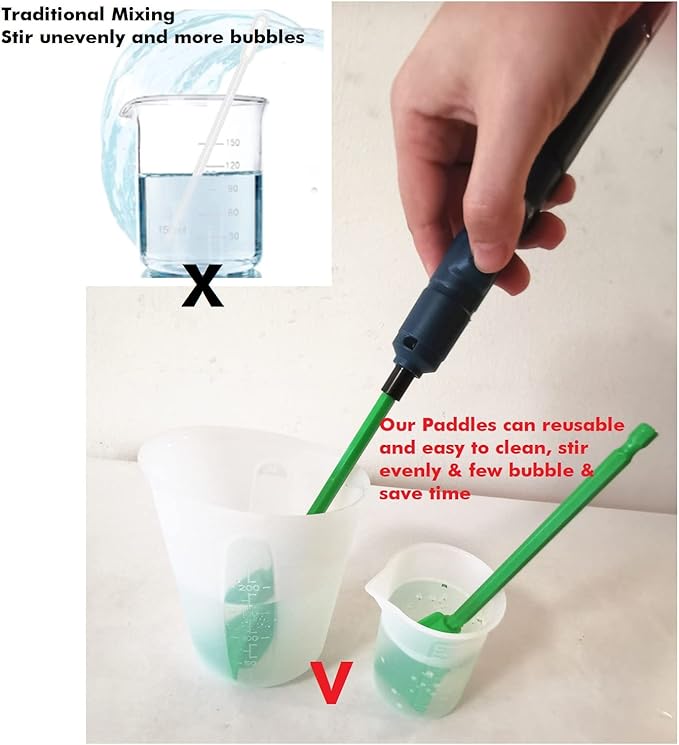 Resin Mixer Paddles,12 PCS Drill Mixing Attachment,Reusable Paint Mixer for Drill, epoxy drill paddles drill mixer Drill Attachment Resin Molds Mixing,Epoxy Tumblers Cups