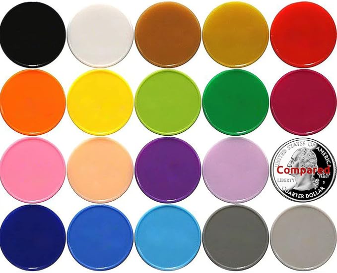 Set of 100 Opaque Plastic Learning Counters Mini Poker Chips Game Tokens with Storage Box (Red+Yellow+RoyalBlue+Green, 1 Inch)