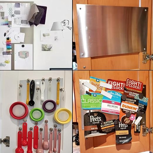430 Stainless Steel Sheet Metal 10" x 17" x 1/32" Inch Metal Plates for Magnetic Mount Board Wall 20GA(0.80MM) 430 Stainless Steel Shim Stock Plates Metal Sheets for Crafting, Kitchen DIY, Office