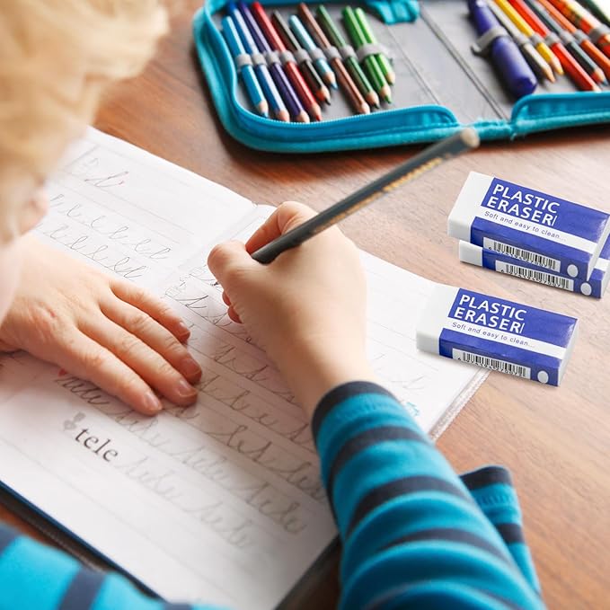 72 Pack White Eraser for Pencil, Bulk Art Erasers for Drawing Sketching, Pencil Erasers Rubber for Kids Prize, School Classroom Students, Office Supplies