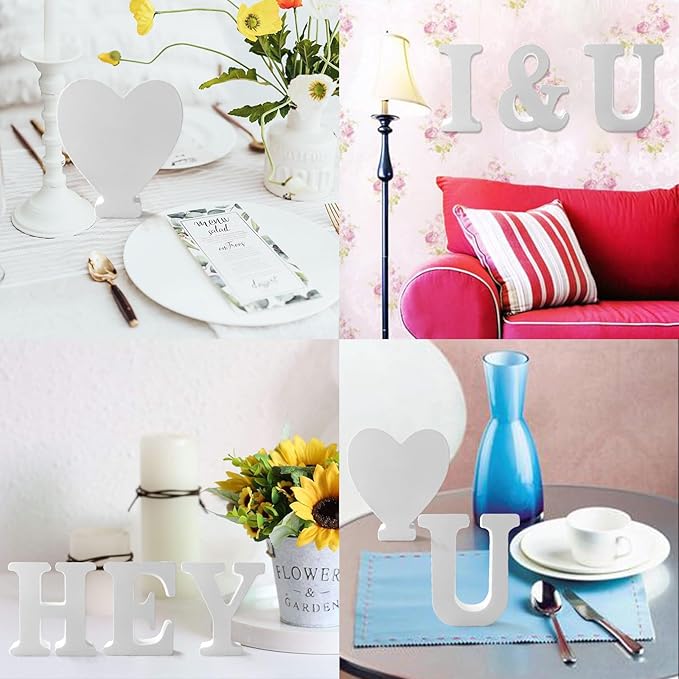 Wood Letters 4.3 Inch, White Unfinished Wood Letters for Graft, Wooden Letters for Wall Decor, Standing Letters for Bedroom, Home, Birthday, Party, DIY Graft (O)