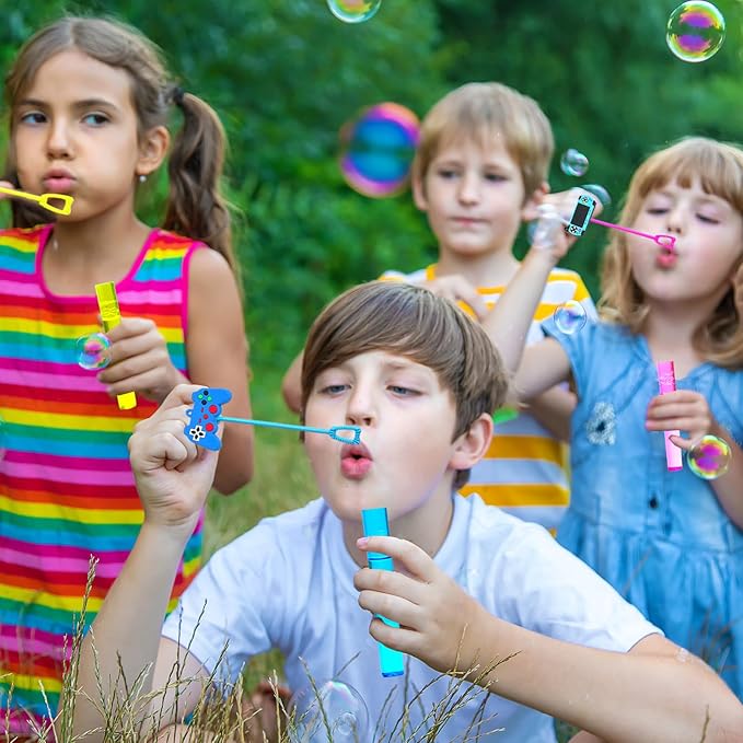 Video Game Party Favors,24Pcs Video Game Bubble Wands for Kids,Cute Bubble Wand for Birthday Party Supplies Classroom Prizes Pinata Goodie Bag Stuffers Gifts