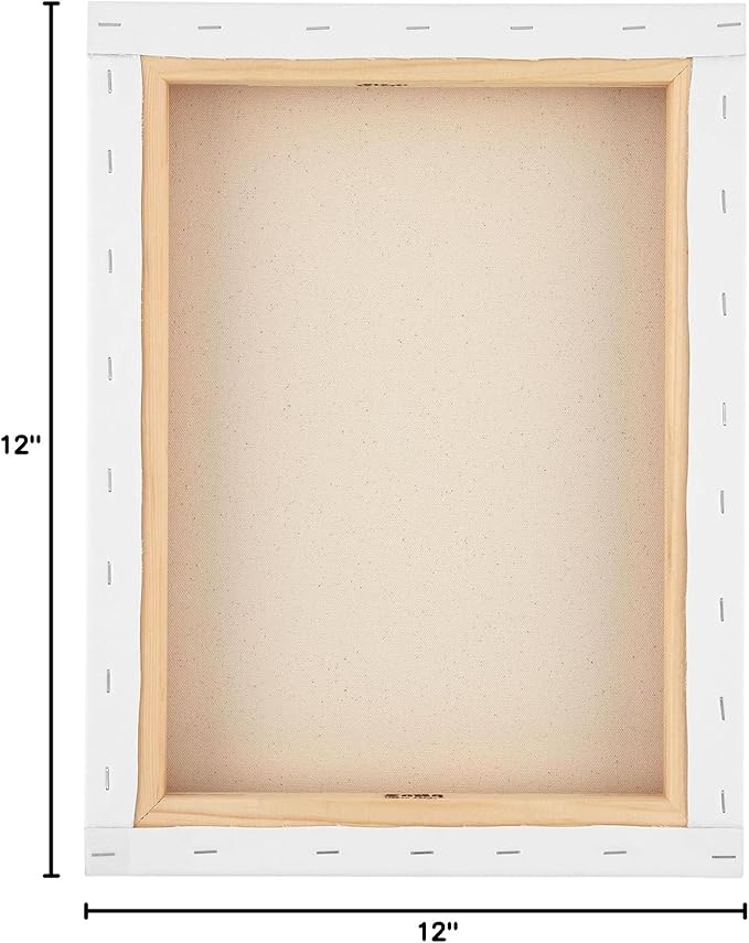 SoHo Urban Artist, 12x12 Heavyweight Stretched Cotton Canvas for Painting - 1.5" Deep- 3 Pack, Triple Primed, 100% Cotton Canvas, Archival, Universal Primed for Oil, Acrylic, Alkyd, Mixed Media