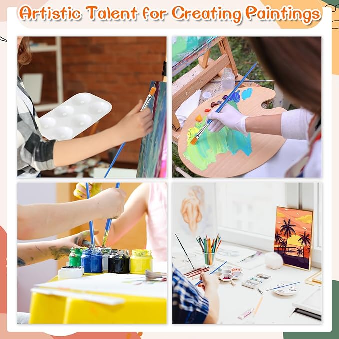 Zhanmai 12 Pack Pre Drawn Canvas for Painting Sip and Paint Kit 8" x 10" Paint Party Set Canvas Painting Pre Printed Canvases for Party Favor DIY Virtual Adult's Date Night(Landscape)