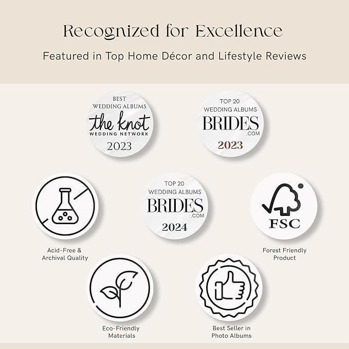 Premium Scrapbook Album – Photo Album with Writing Space – 100 Pages for Multiple Sizes 4x6, 5x7, 6x8, 8x10 – Holds 500 Photos – Wedding, Baby, Travel & Family Memories