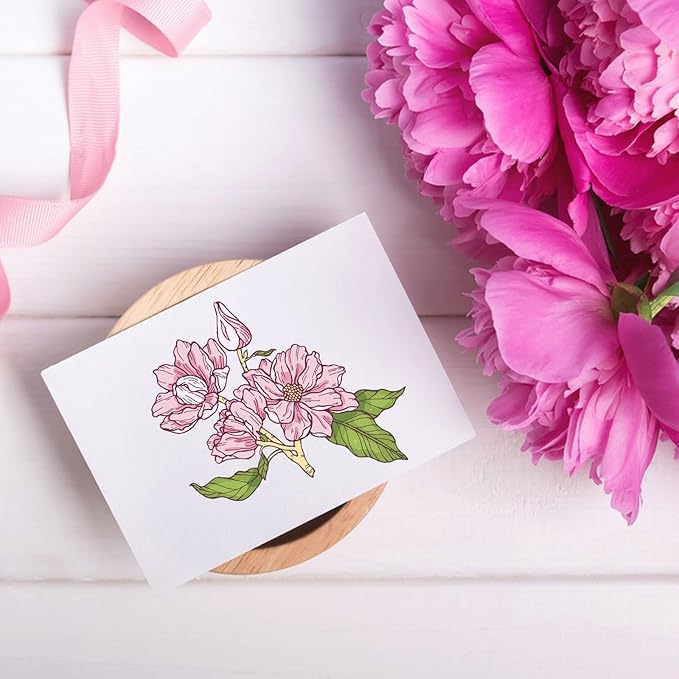 ORIGACH Realistic Magnolia Flower Stamps and Die and Layering Coloring Stencil Bundle for Card Making Album Arts Crafts Supplies