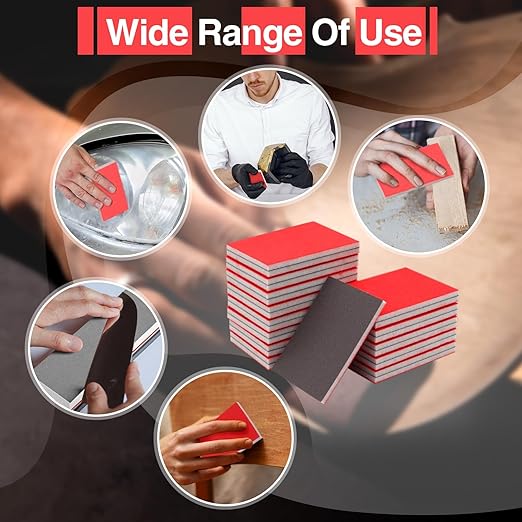 30-Pcs 3x4 Inch 1500 Grit Sanding Sponge Set, Soft Foam Hand Sanding Blocks, Ultra-Fine Wet/Dry Sandpaper for Wood, Metal, Drywall, Furniture Polishing (1500Grit)
