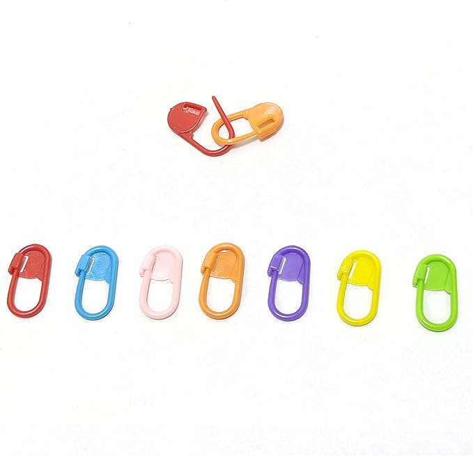 60Pcs Colorful Knitting Markers Crochet Clips Crochet Pins Bulk Stitch Markers Locking Stitch Knitting Place Markers DIY Craft Plastic Safety Pins Weave Stitch Needle Clip Counter(7 Colors (60 Pcs)