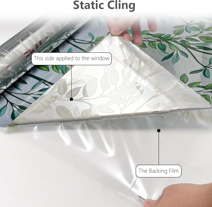 NINETREX One Way Window Privacy Film, Daytime Privacy Static Cling Sun Blocking Anti UV Reflective Window Tint for Home and Office 29.5 x 78.7 inches, Silver Leaf