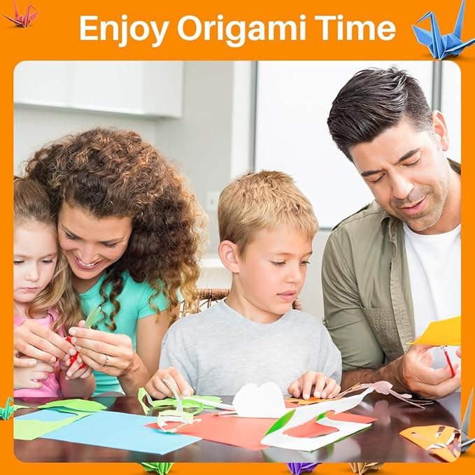 Opret Origami Paper Large, 100 Sheets 4x4 inch / 10x10cm Large Origami Paper 50 Vivid Colors Single Sided for Arts and Crafts Projects