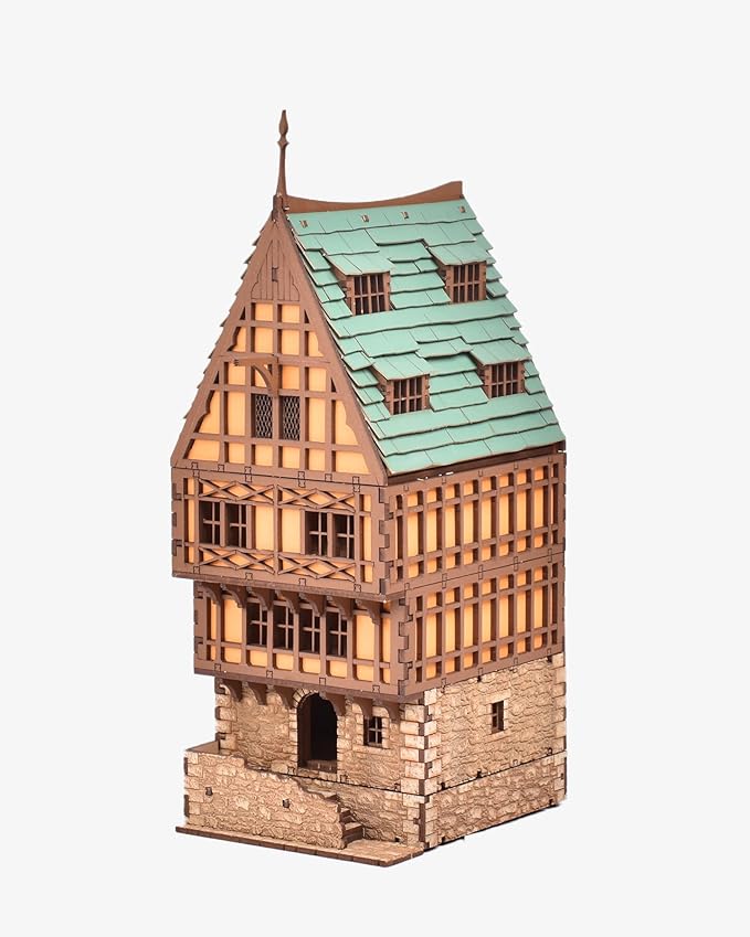 Amber Rowhouse DIY Wooden Building Kit for Adults, Suitable for Playing - Realistic