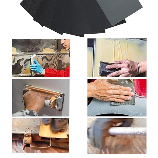 60 Pcs 9x3.6 Inch 8 Grit Mixed Packing Wet and Dry Sandpaper Sheets, Woodworking Furniture/Automobiles/Metal/Lacquer Polishing Sanding Sheets,80/150/320/600/1000/1500 Grit