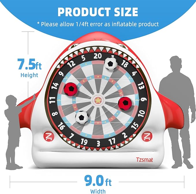 Inflatable Giant Kick Darts - Jumbo Soccer Dartboard Game- Big Carnival Games - Giant Outdoor Games - Giant Yard & Lawn Game for Kids & Adults