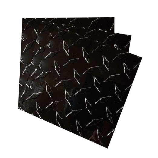 EAGLE 1: 12" x 12" 26 Gauge Sheet Metal Squares (3 Pack Per Order, Multiple Colors) Great for Arts, Crafts, DIY Home or Work Projects (18" X 18", Black Diamond Plate)