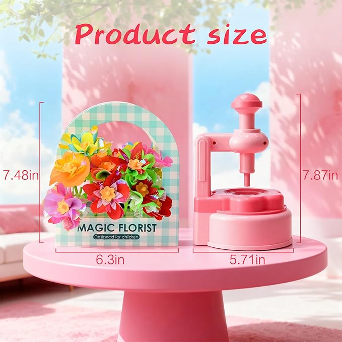 Unitour DIY Flower Bouquet Craft Kits,Arts and Crafts Flowers Market Toy for Kids,Birthday Gift for 4 5 6 7 8 9 10 Year Old Girl Boy