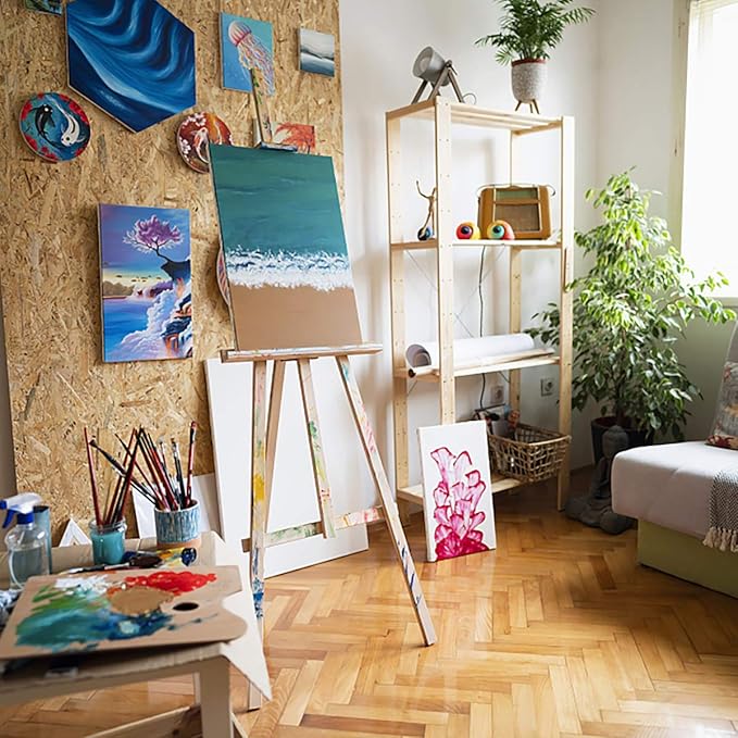 GOTIDEAL Stretched Canvas, 16x20 Inch Set of 5, Primed White - 100% Cotton Artist Canvas Boards for Painting, Acrylic Pouring, Oil Paint Dry & Wet Art Media