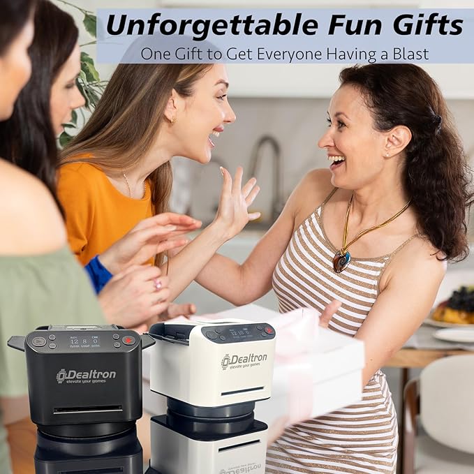 All-in-One Automatic Card Shuffler and Dealer,with 8 Remotes,Programmable Dealer,Card Shuffler 2 Deck,360° Rotation,Ultra Quiet,Rechargeable,up to 12 Players,for All Card Games (White&Black)