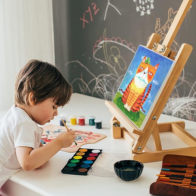 6Packs Mini Stretched Canvases for Painting with 3x5”, 4x4”, 4x6”, 5x5”, 5x7”, 6x6”, Painting Canvas for Oil & Acrylic Paint.