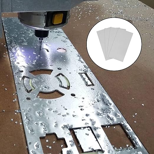4Pack 5052 H32 Aluminum Sheet Metal 6 x 12 x 1/64 (0.02”) Inch Flat Plain Aluminum Plate Covered with Protective Film, Rectangle 0.5MM Aluminum Metal Plate for Crafting, Industrial
