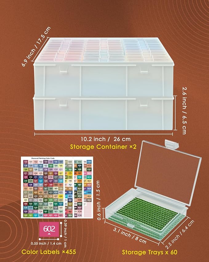 YBUTVY Diamond Art Trays with Lids, 60PCS Diamond Painting Trays with Lids & Diamond Art Storage, Diamond Painting Accessories for Beads (2 Packs)