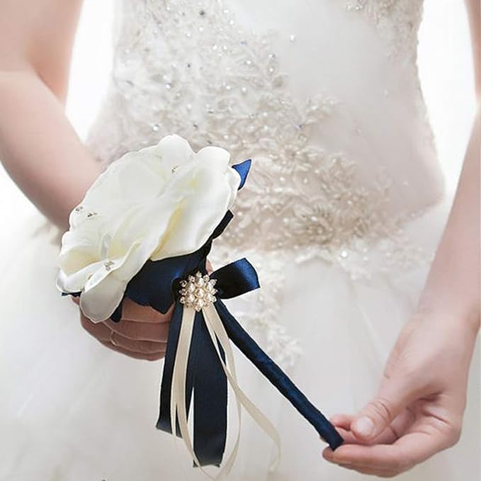 VATIN Double Face Deep Navy Blue Satin Ribbon 3/8" Continuous 50 Yards,Navy Blue Polyester Fabric Ribbon use for Bows Bouquet, Gift Wrapping, Floral Arrangement Wedding Decoration