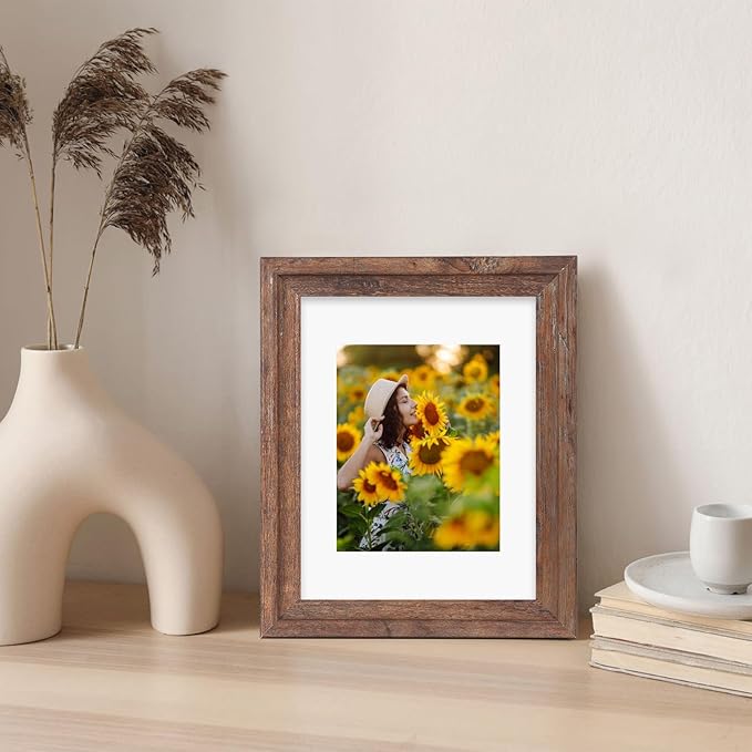ZBEIVAN 11x14 White Picture Mats with Core Bevel Cut Frame Mattes for 8x10 Pictures - Pack of 5