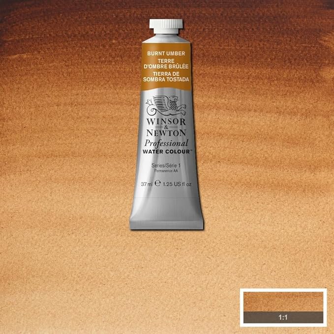 Winsor & Newton Professional Watercolor, 37ml (1.25-oz) Tube, Burnt Umber